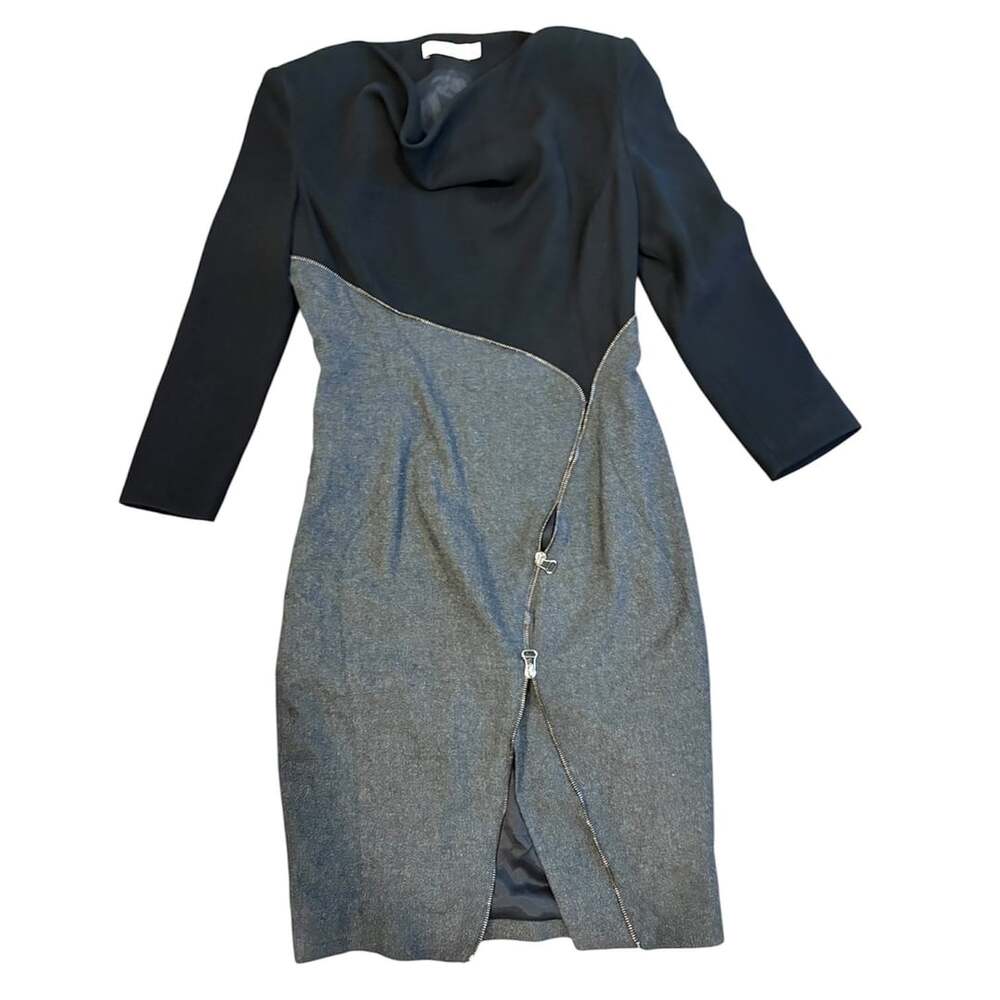 Altuzarra Wool Asymmetrical Two-Tone Midi Dress Size 40